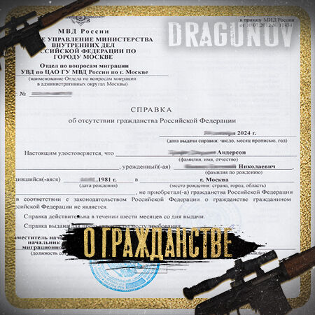СПРАВКА N 8 гражд рф